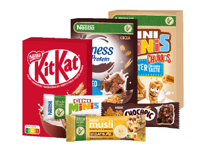 Hommikusöögid, batoonid ja müslid Nestle