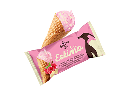 Jäätis vaarika-valge šok.ONU ESKIMO